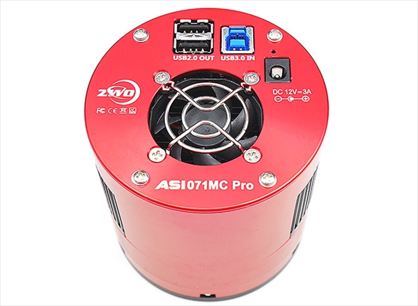 APS-Cサイズ冷却カラーCMOSカメラ ASI071MCPro　カメラの外観　上