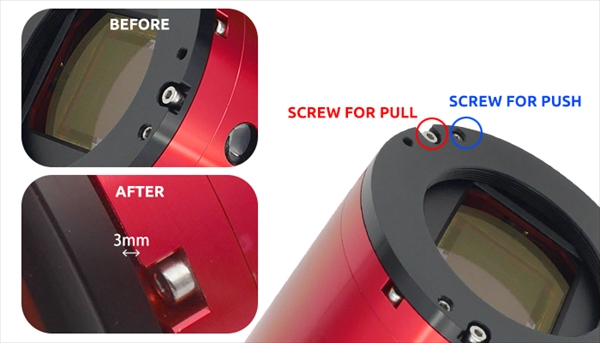 APS-Cサイズ冷却カラーCMOSカメラ ASI071MCPro　アラインメント調整機能が強化され調整幅が大きく