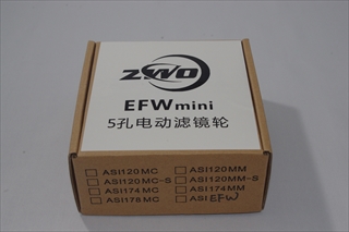 ZWO Mini電動式フィルターホイール 薄型USB, 5×1.25インチ,5×31mm用のパッケージ